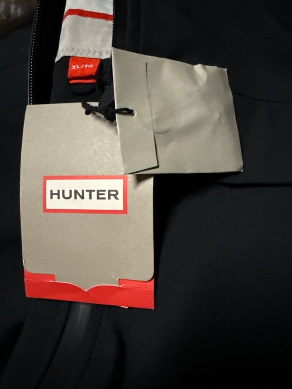 Hunter Crown 2.0 Longline Belted Velour Bonded Coat Black XL New with Tag - Picture 6 of 6
